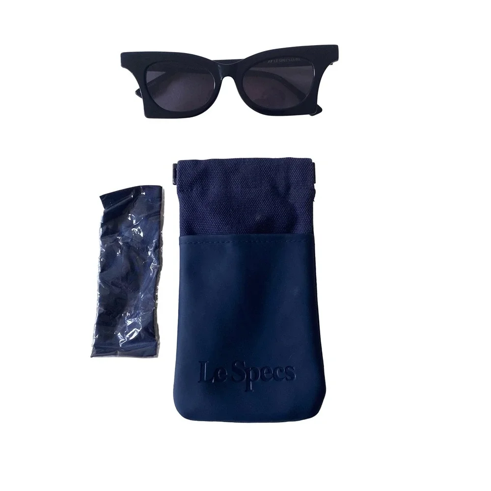 Le Specs‎ Luxe Nitro Black Winged Cat Eye Sunglasses Handmade